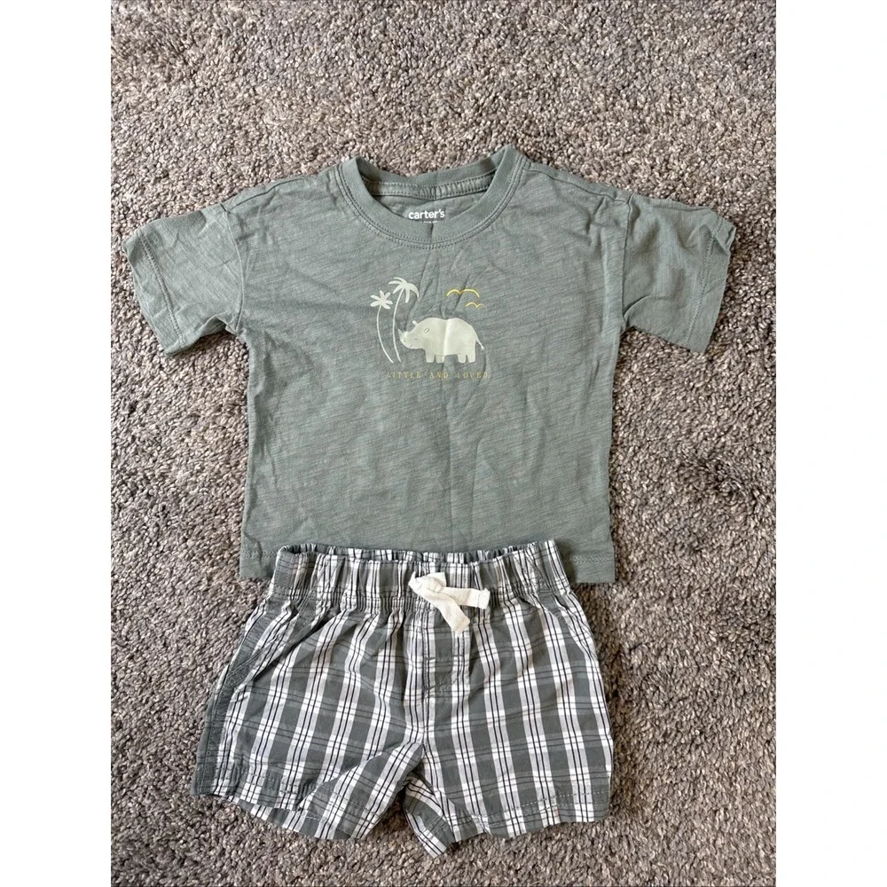 Just One You by Carter's Little And Loved 2 Piece Outfit Green Size 9 Months‎